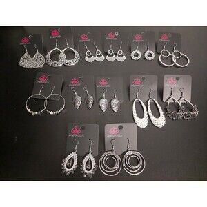 Paparazzi Jewelry Silver Earrings Lot Of 13 Pieces